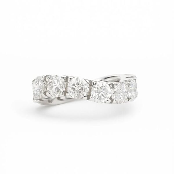 Anello Eternity ONDA Pietre cubic zirconia 5 mm taglio brillante