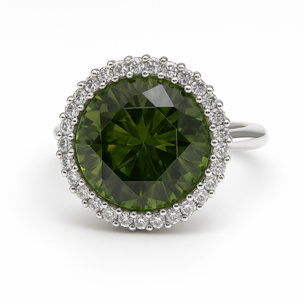 Anello solitario margheritina cubic zirconia da 10 mm
