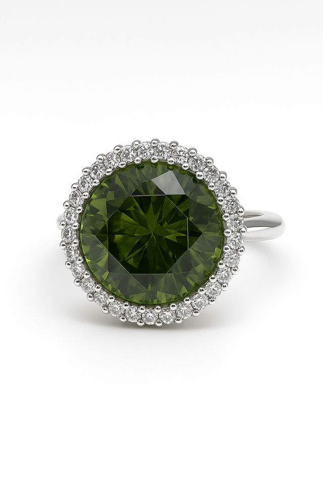 Anello solitario margheritina cubic zirconia da 10 mm
