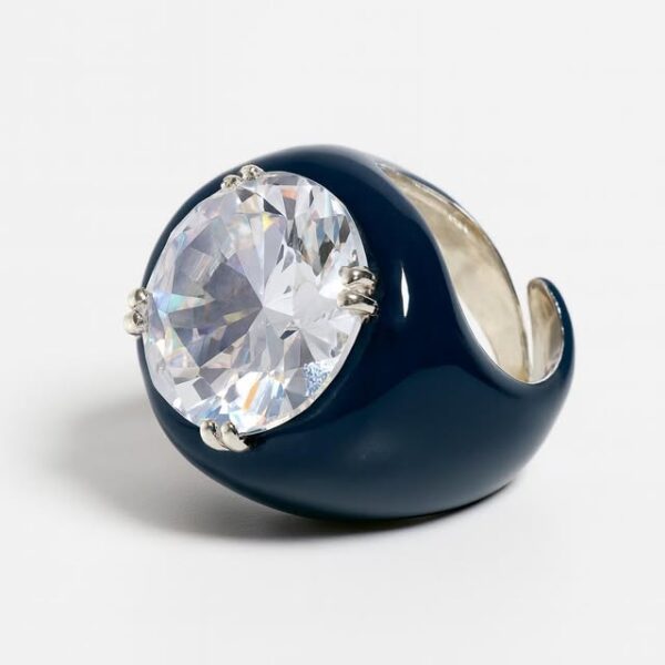 Anello fascia montatura griffe pietra 16 mm taglio brillante