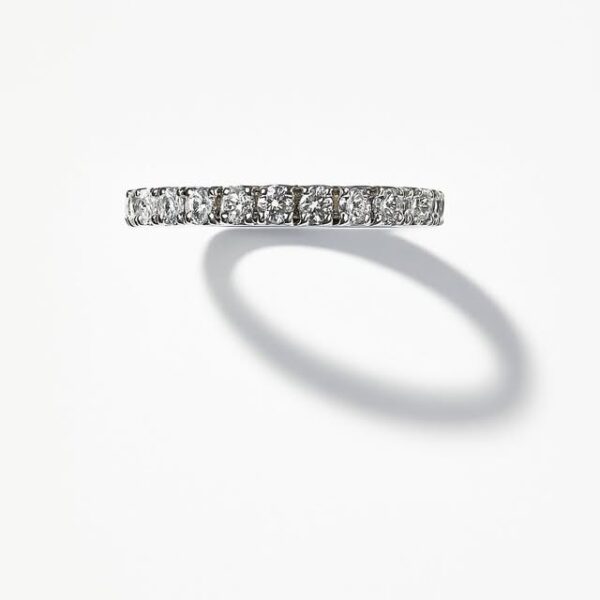 Anello Eternity argento 925 pietre 3 mm cubic zirconia taglio brillante Montatura a griffe