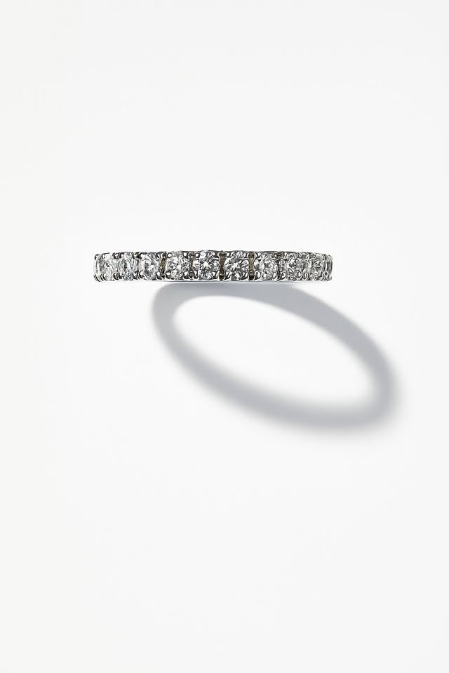 Anello Eternity argento 925 pietre 3 mm cubic zirconia taglio brillante Montatura a griffe