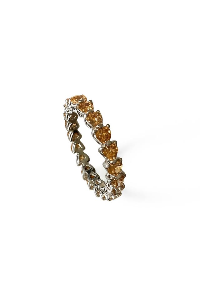 Anello Eternity MICRO CUORICiNI 3 mm a pietra